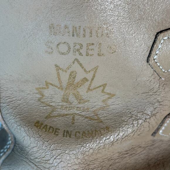 Sorel Manitou Waterproof Fleece Nubuck Leather Rubber Winter Boots Tan Men 10 - Picture 13 of 13